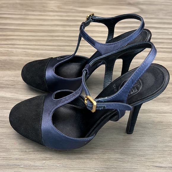 TORY BURCH ROUND TOE MANDY T-STRAP HIGH HEELS SIZE 7 - Picture 5 of 16